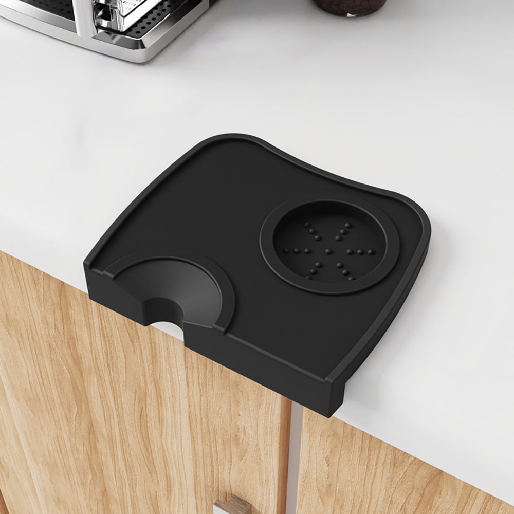 Silikonmatte til tamping – Svart / Kaffe-tampingmatte / Espressomatte til tamping