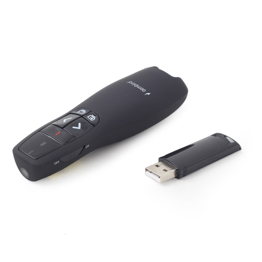 Trådløs presentasjonsfjernkontroll med laserpeker / PowerPoint-fjernkontroll / USB-presentasjonsenhet 2,4 GHz