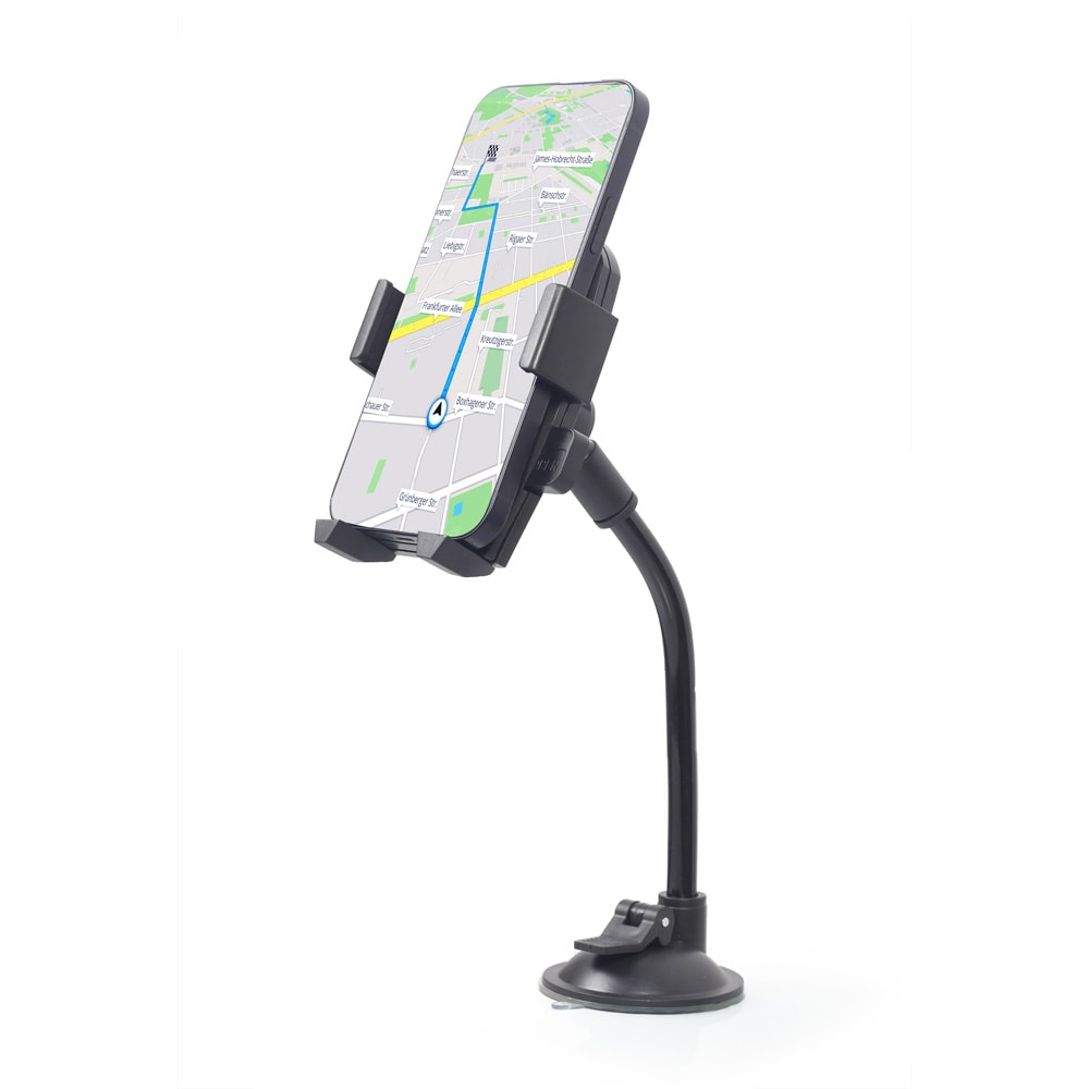 Mobilholder til bil med sugekopp / fleksibel telefonholder med bøybar arm / holder for smarttelefon opptil 6 tommer