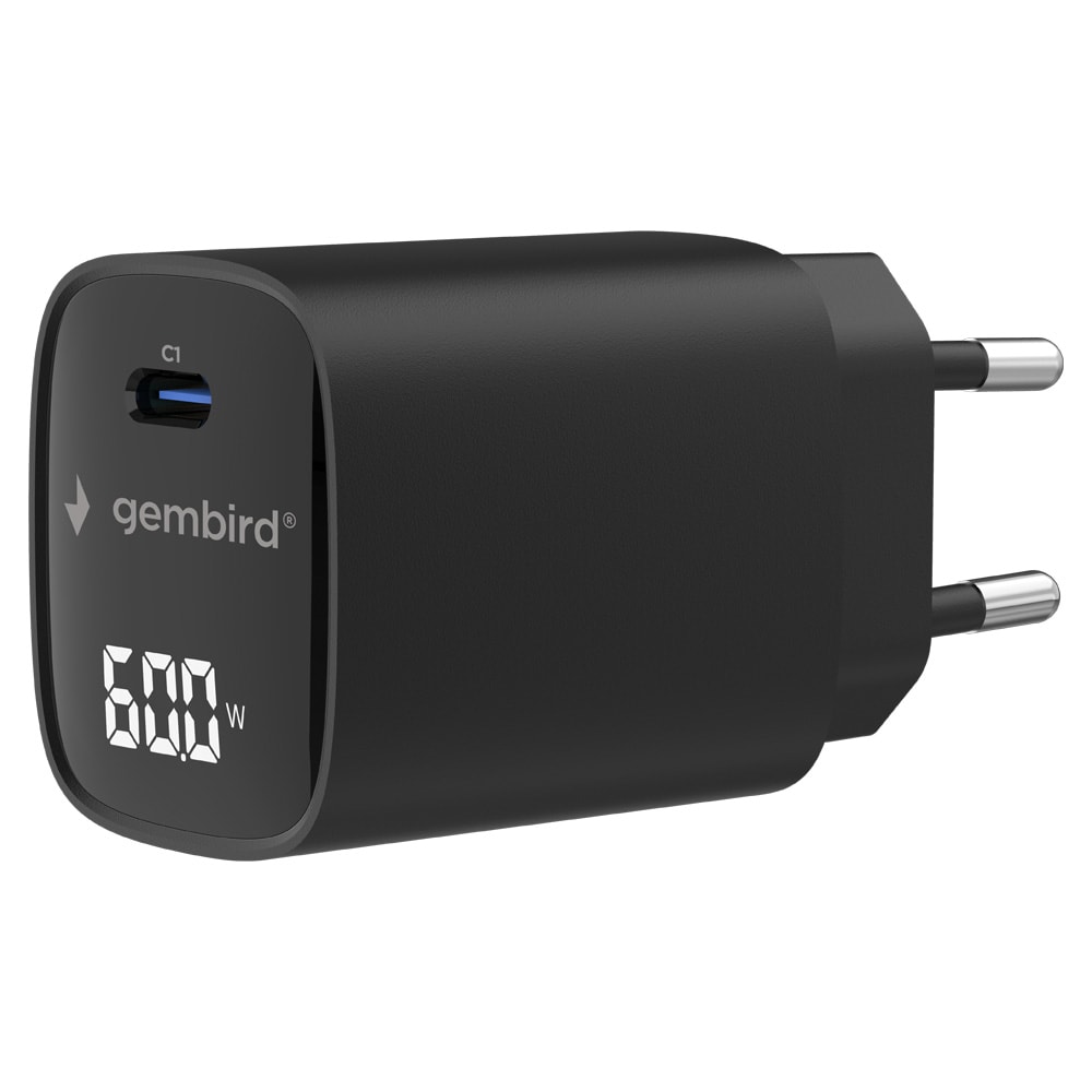 60 W hurtiglader med USB-C PD og QC 3.0 / USB-C lader for bærbare datamaskiner