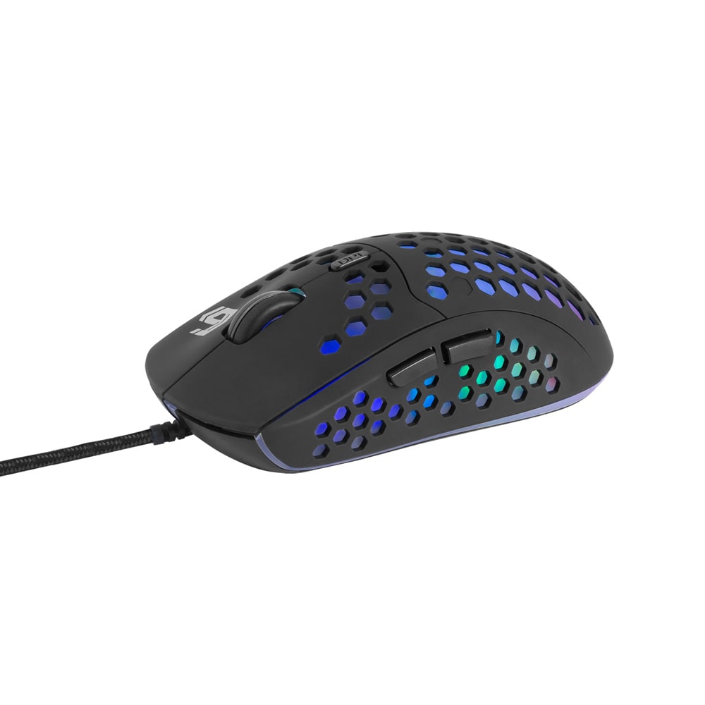 Spillmus med RGB og 6 knapper / USB-spillmus med RGB-belysning