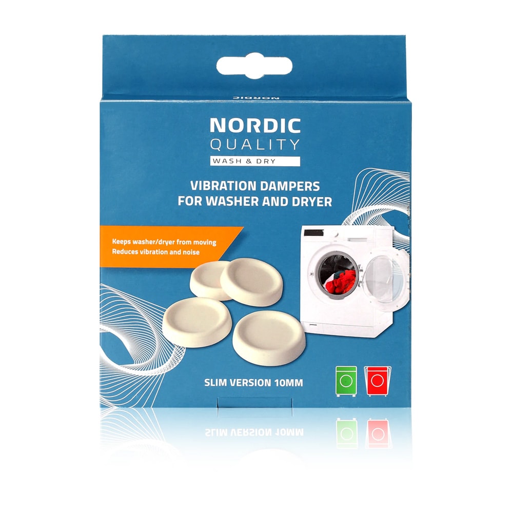 Nordic Quality vibrasjonsdempere Slim 4-pk / Vibrasjonsdempende gummiputer for vaskemaskiner