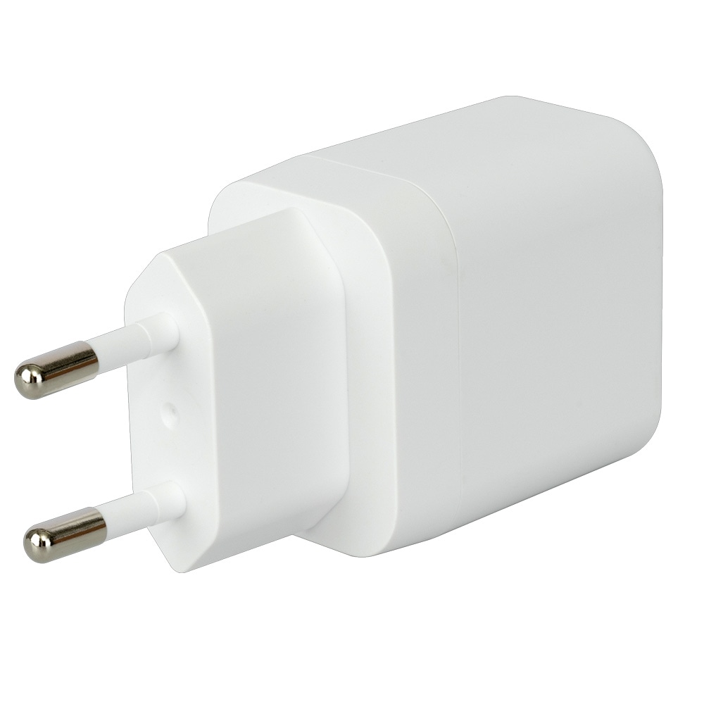 Deltaco USB GaN-vegglader med 1 x USB 30 W, 1 x USB-C PD 35 W / GaN-lader med USB-A og USB-C