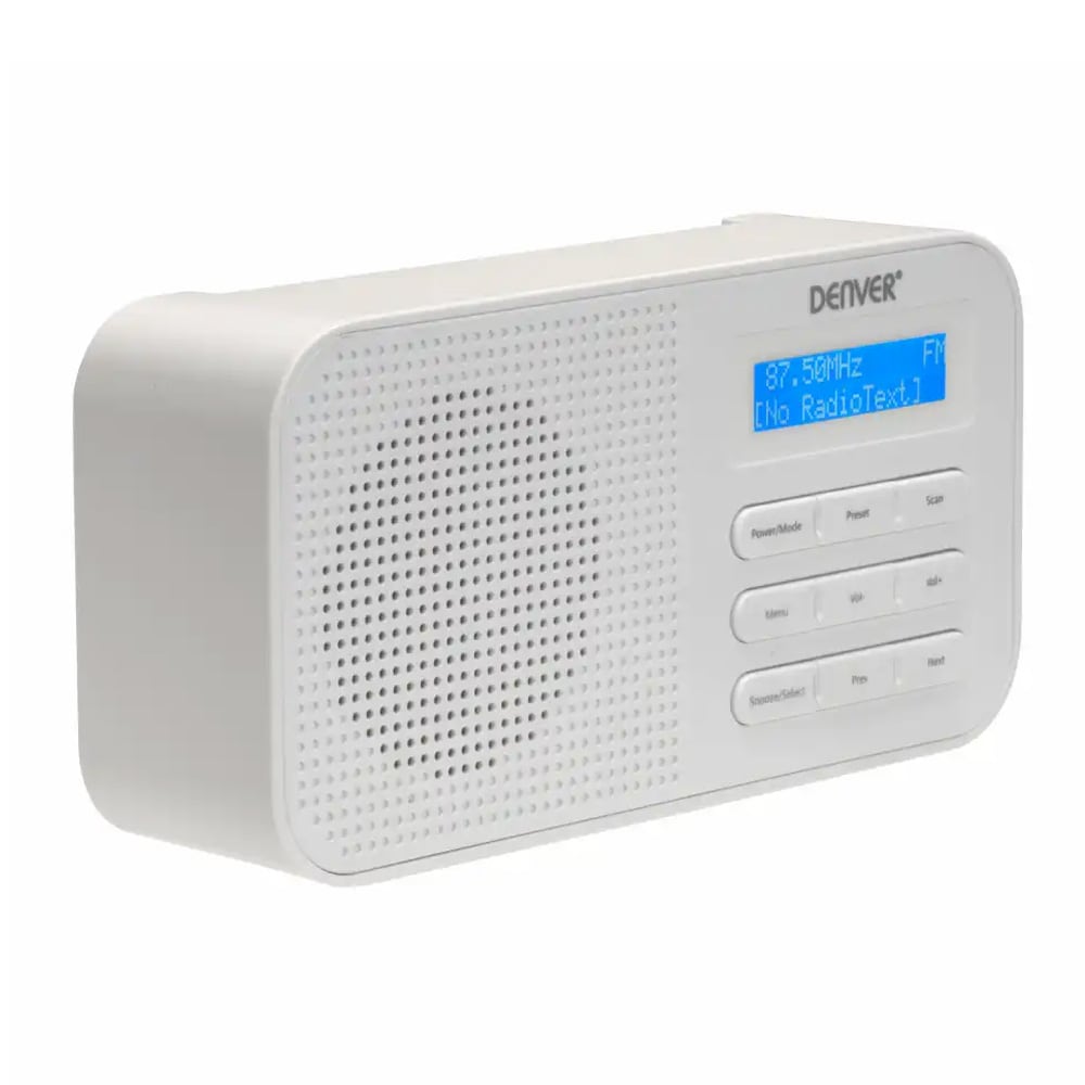 Denver DAB-42W DAB-radio / digitalradio med FM / radio med dobbel alarm / bordradio – Hvit