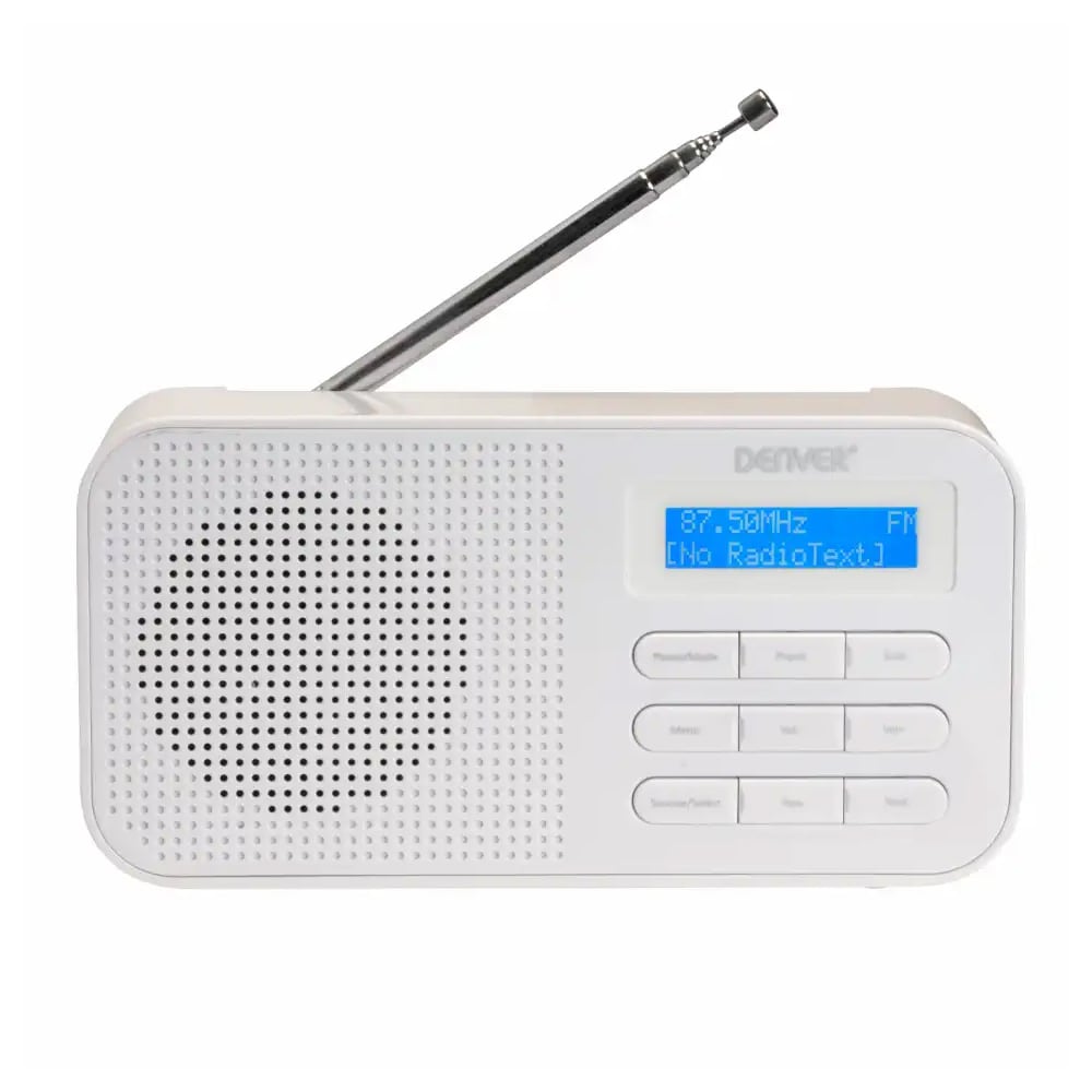Denver DAB-42W DAB-radio / digitalradio med FM / radio med dobbel alarm / bordradio – Hvit