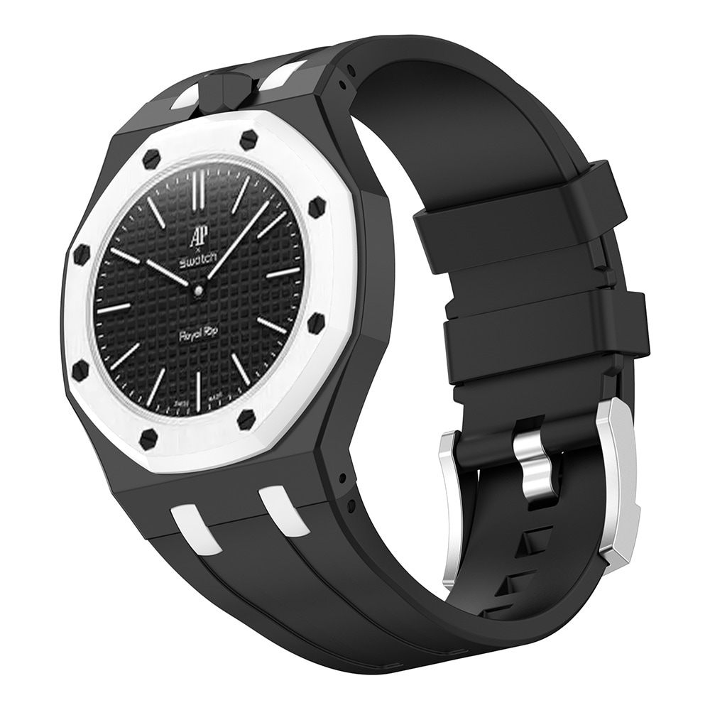 Silikonarmbånd og beskyttelsesskall til AP x Swatch Royal Pop Ocho Negro