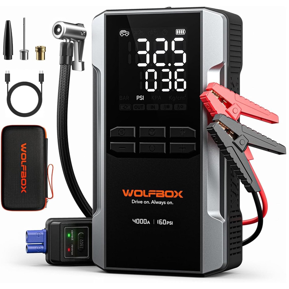 Wolfbox MegaVolt 24Air – Startbistand med luftkompressor / startbistand med kompressor