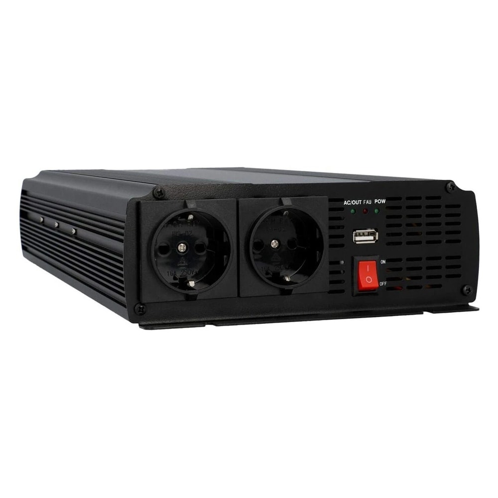 AEG 10058 spenningsomformer / 12 V til 230 V inverter 1500 W / DC-AC-omformer med fjernkontroll