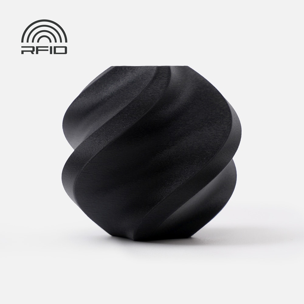 Bambu Lab PLA Matte-filament 1,75 mm / 1 kg spole Charcoal / matt PLA-filament med RFID