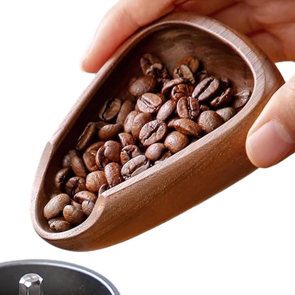Vektbeger i valnøttre til kaffebønner / Vektbeger til kaffe / Vektbeger til kaffebønner