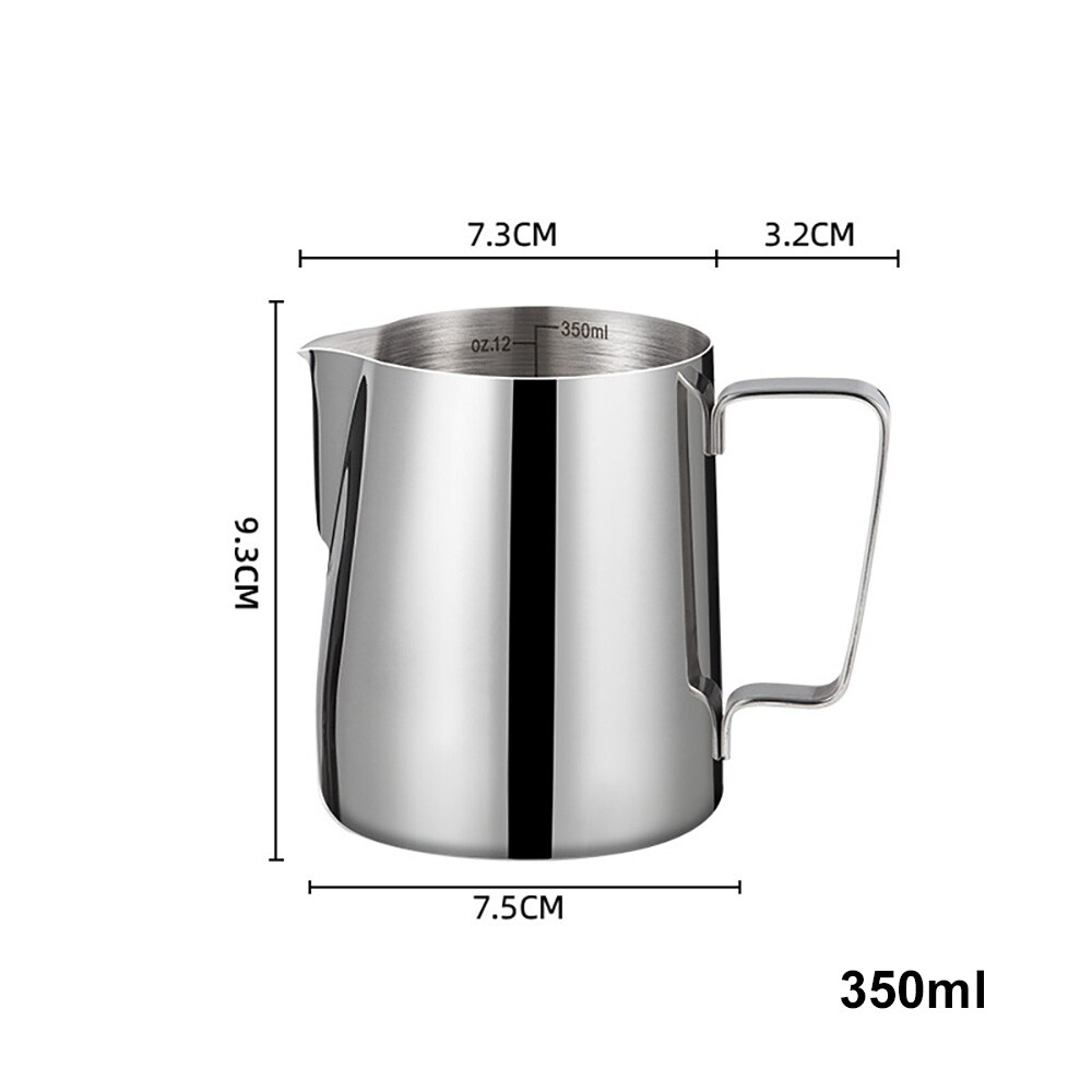 Melkekanne i rustfritt stål 350 ml / melkeskummingskanne / baristakanne med spiss tut