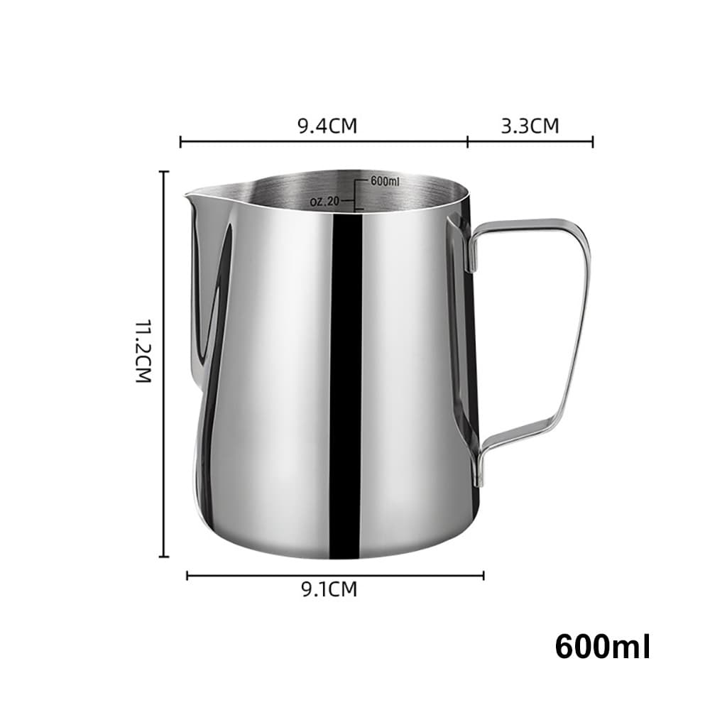 Melkekanne i rustfritt stål 350 ml / melkeskummingskanne / baristakanne med spiss tut
