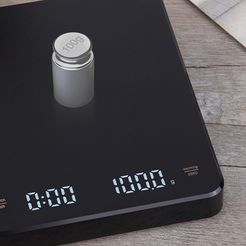 Kaffevekt med USB-C 3 kg / digital espressovekt med 0,1 g presisjon / vekt med timer