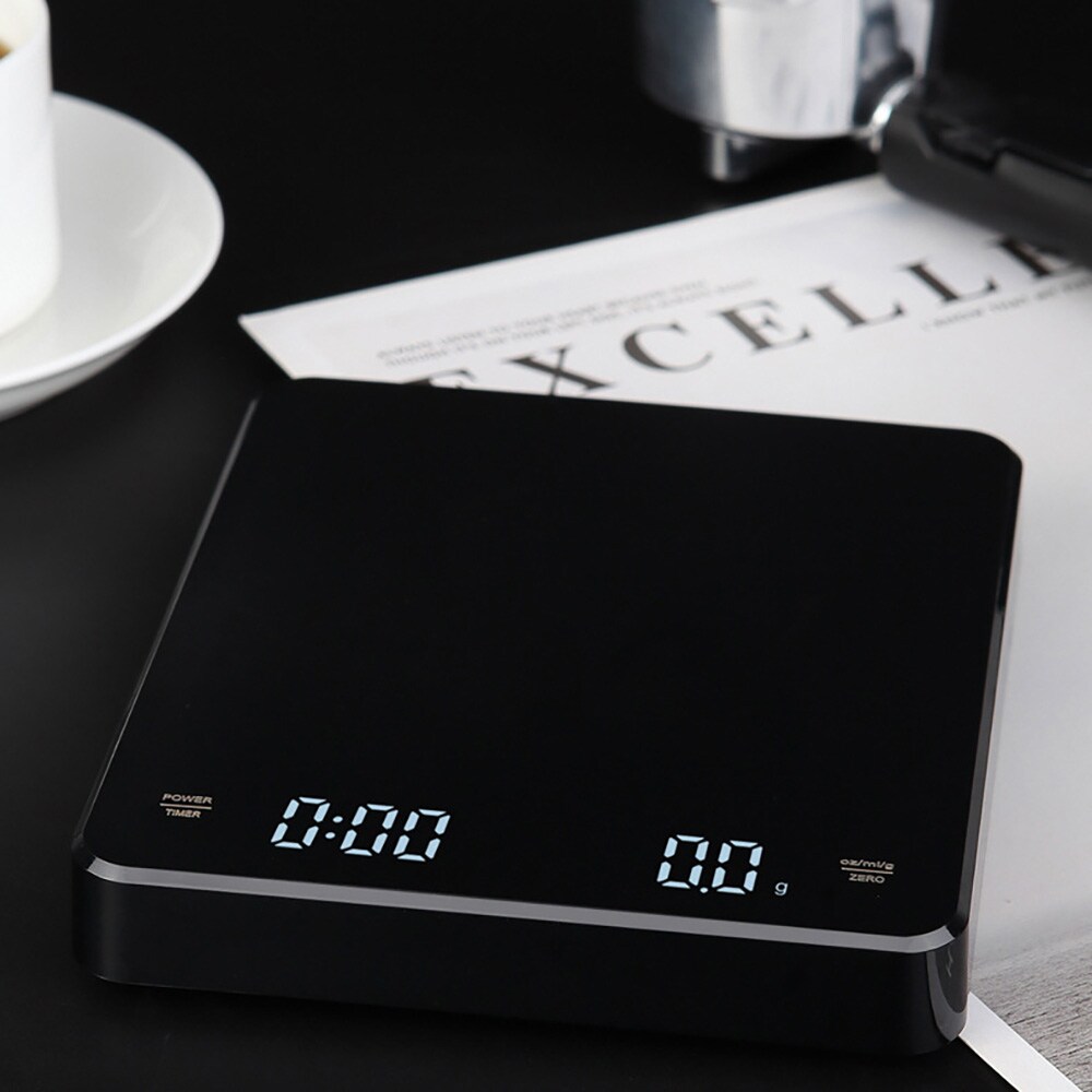 Kaffevekt med USB-C 3 kg / digital espressovekt med 0,1 g presisjon / vekt med timer
