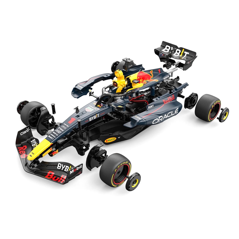 Rastar Red Bull RB19 byggesett med 55 deler / radiostyrt F1-bil i skala 1:16 / RC-bil