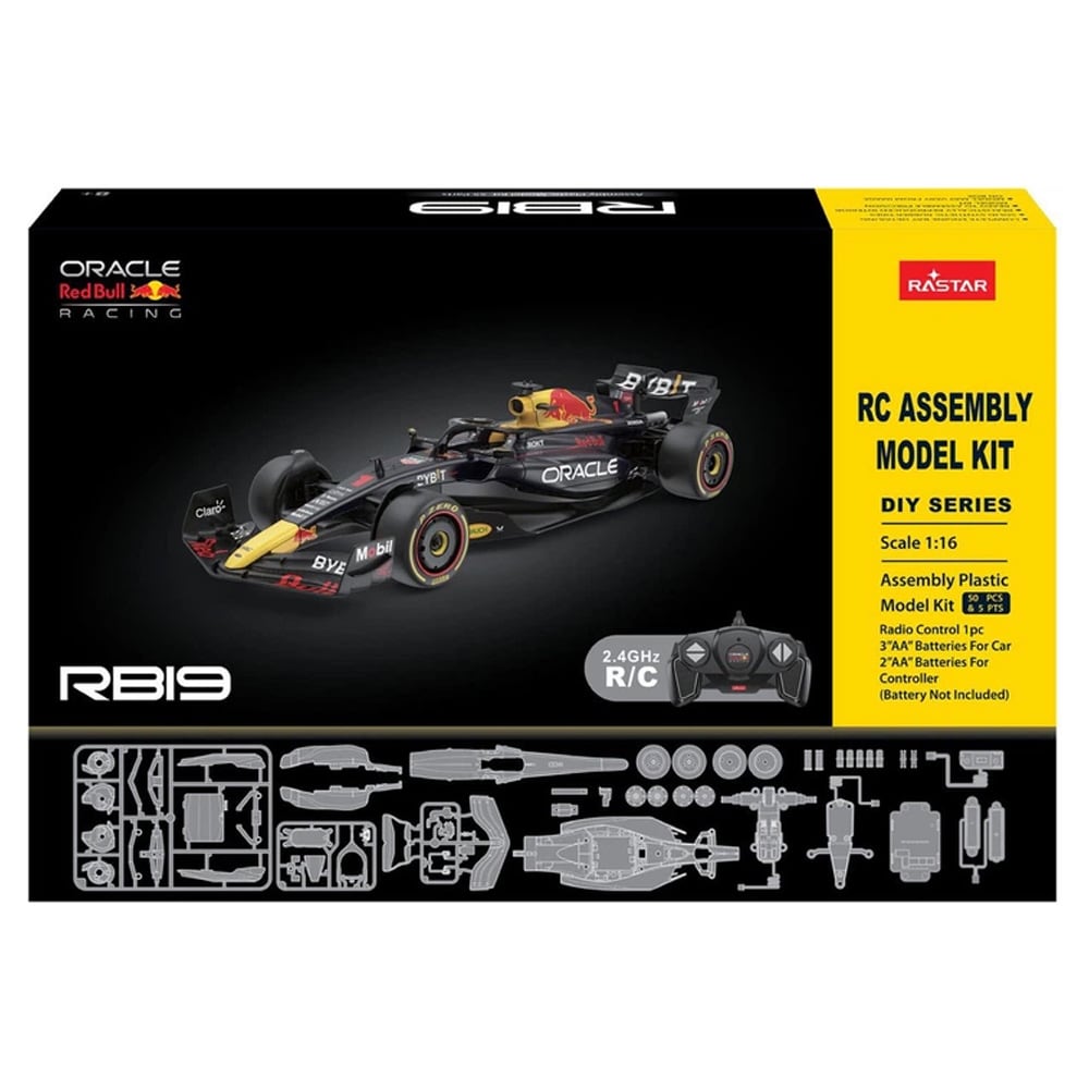 Rastar Red Bull RB19 byggesett med 55 deler / radiostyrt F1-bil i skala 1:16 / RC-bil