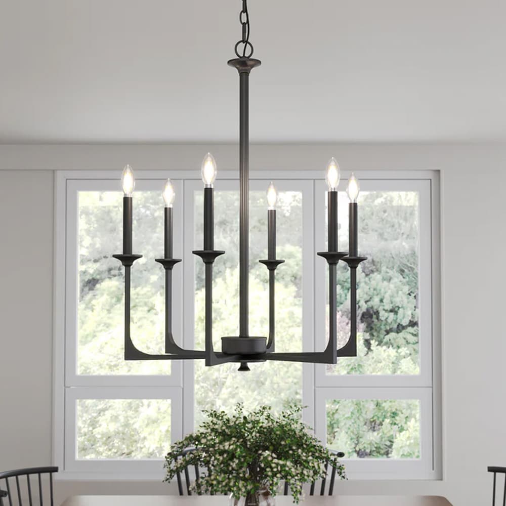 Moderne taklampe 67×67×21 cm / lysekrone i glass / dekorativ takbelysning – Svart