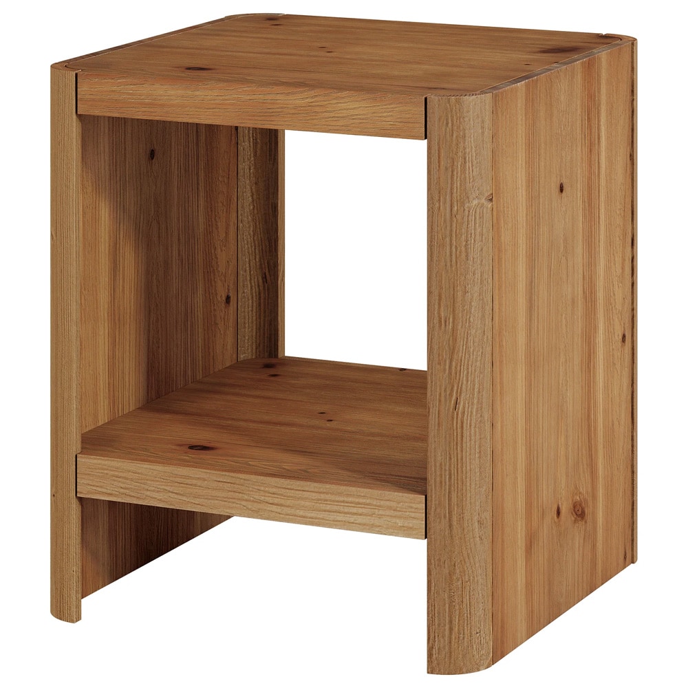 Sidebord 50×50×65 cm / nattbord med 2 nivåer / avlastningsbord i massivt tre – Brun