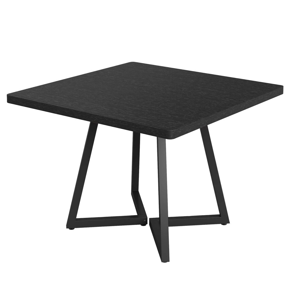 Firkantet spisebord 80 x 80 cm svart / kjøkkenbord for 4 personer / bord med metallramme