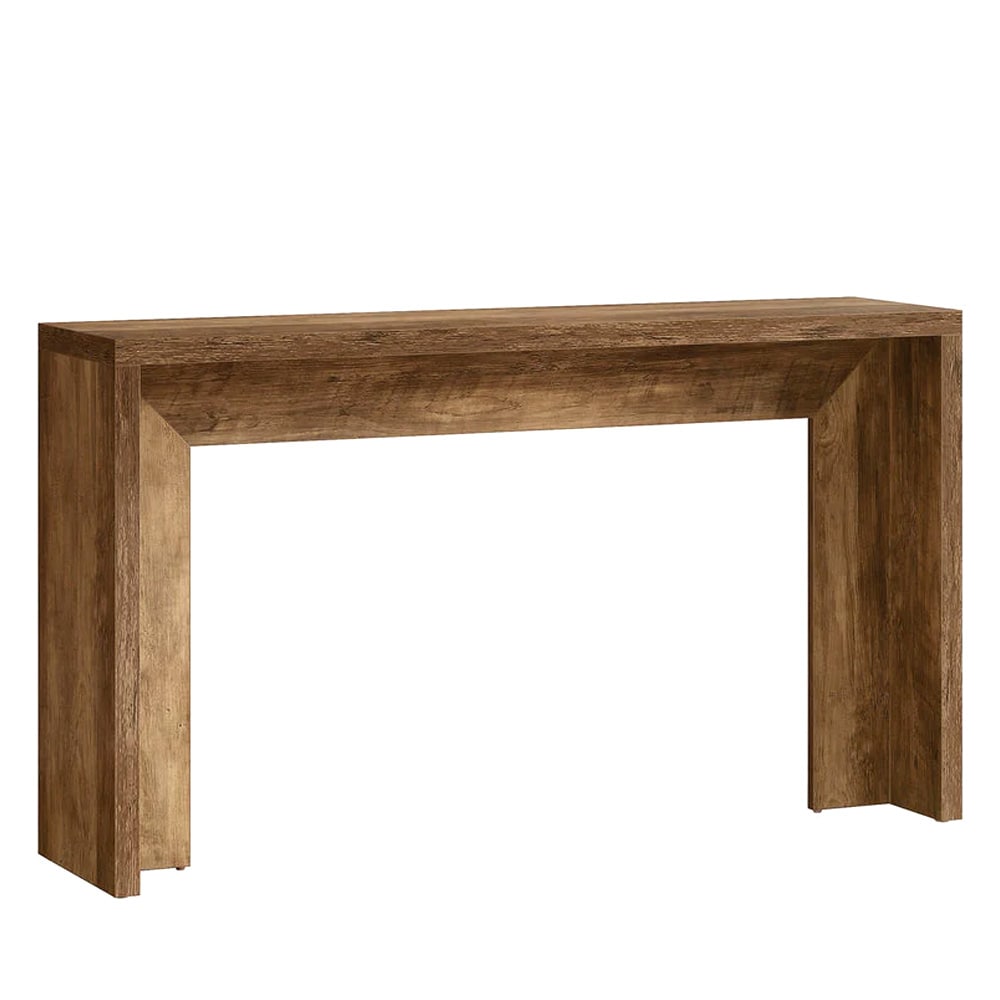 Konsollbord 140 x 30 x 80 cm / smalt avlastningsbord / entrébord / sidebord i rustikk brun
