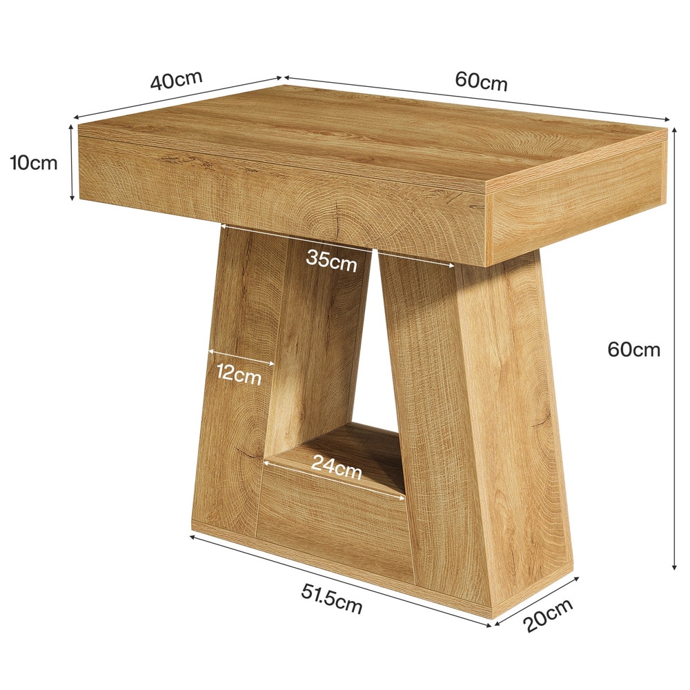 Nattbord 60 x 40 x 60 cm / moderne sengebord / sidebord / avlastningsbord / bord med underhylle