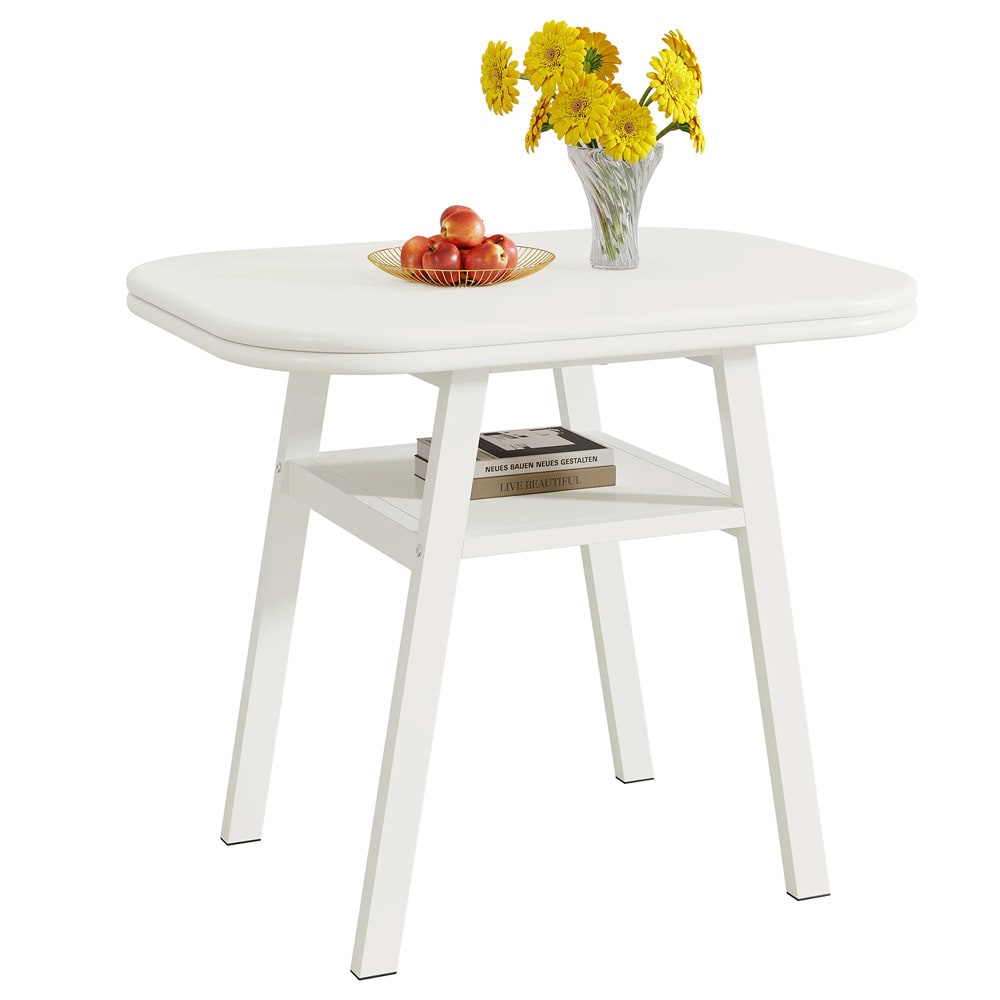 Spisebord 80 x 60 x 76 cm / kjøkkenbord med hylle / lite matbord / bord for 2–4 personer