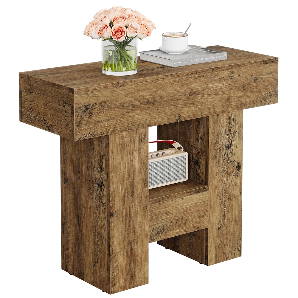 Sidebord 80 x 30 x 65 cm / smalt nattbord / avlastningsbord / lite bord med hylle
