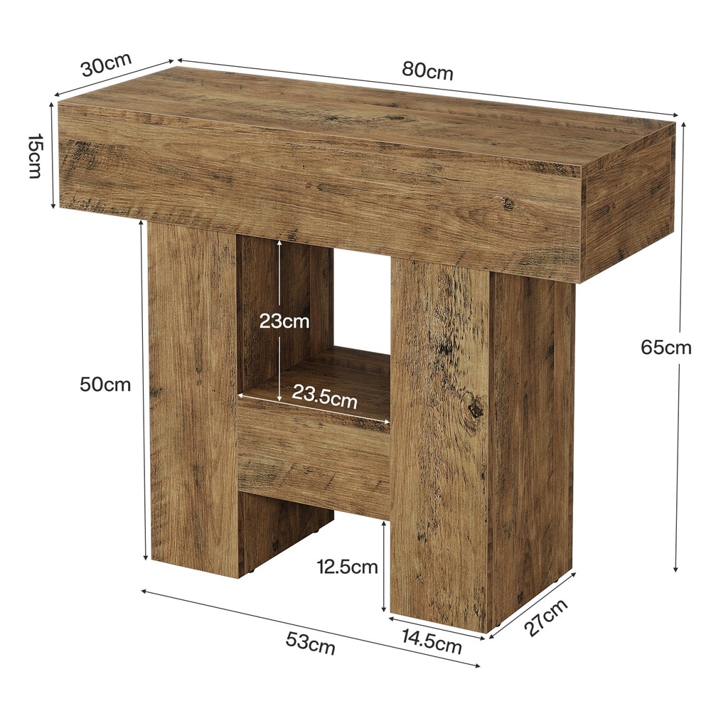 Sidebord 80 x 30 x 65 cm / smalt nattbord / avlastningsbord / lite bord med hylle