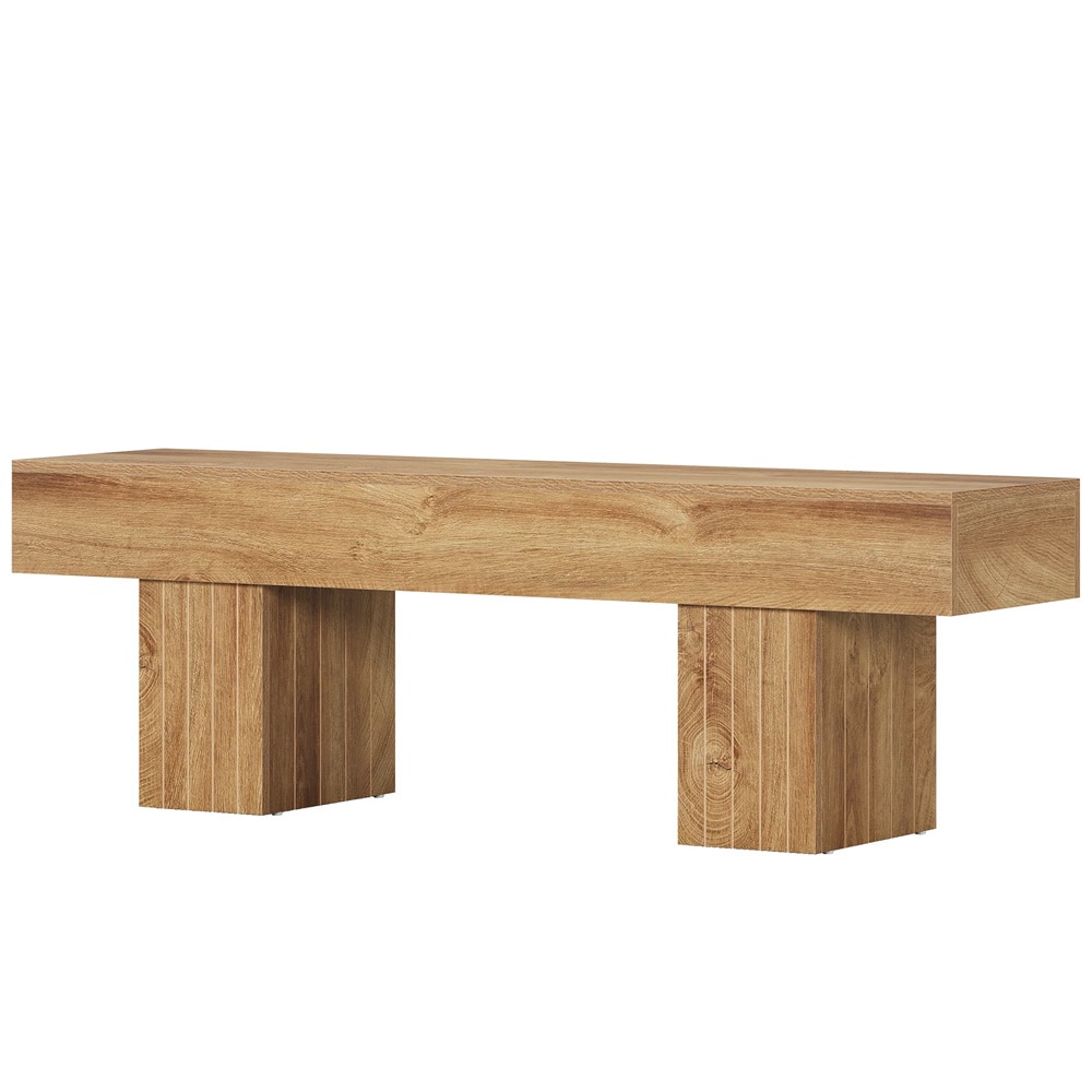 Trebenk 140 x 35 x 45 cm / robust benk i landlig stil / entrébenk / brun sengebenk