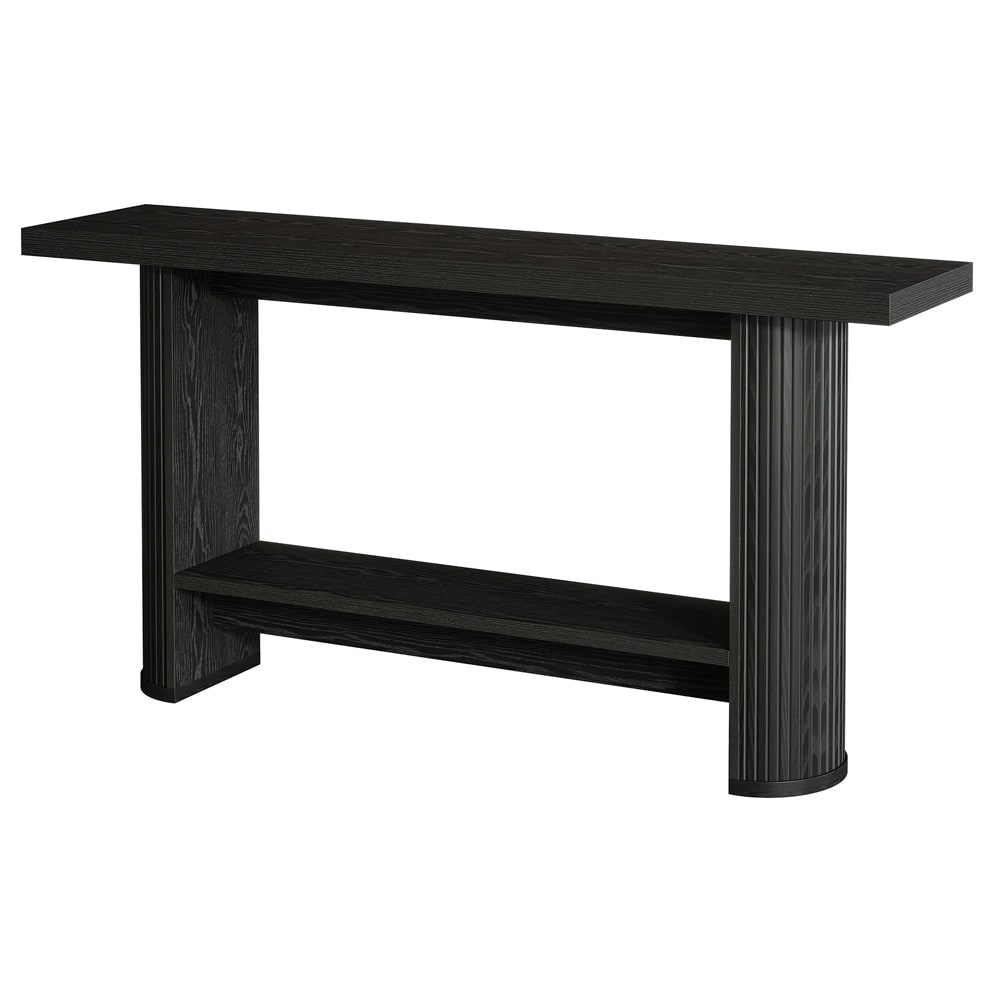 Konsollbord 140 x 30 x 80 cm / smalt entrébord / sidebord / avlastningsbord i svart
