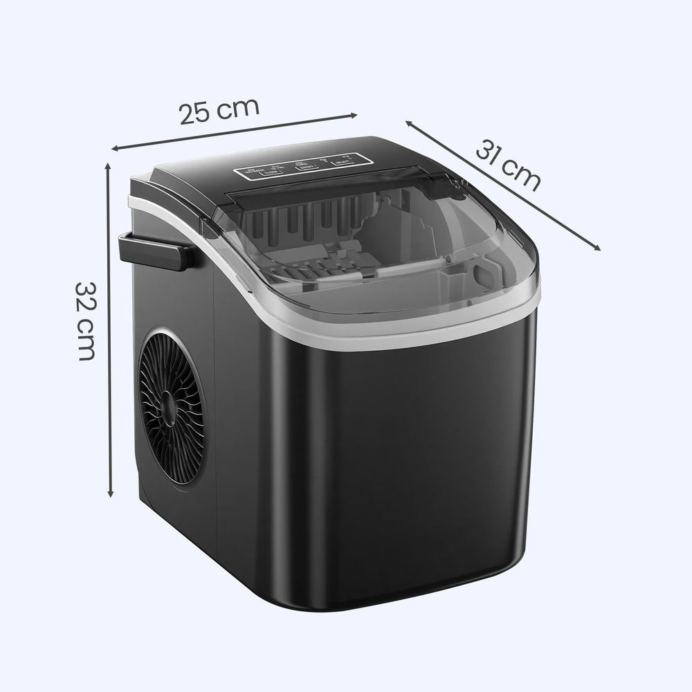 Selvrensende ismaskin / svart isbitmaskin, 12 kg per døgn / to isbitstørrelser