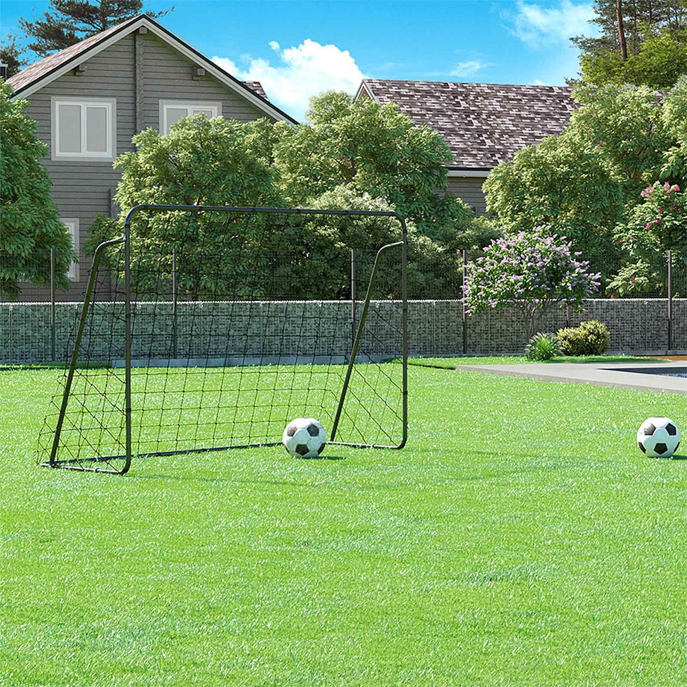 Fotballmål 300 x 205 cm med nett – Svart / fotballmål for barn med nett