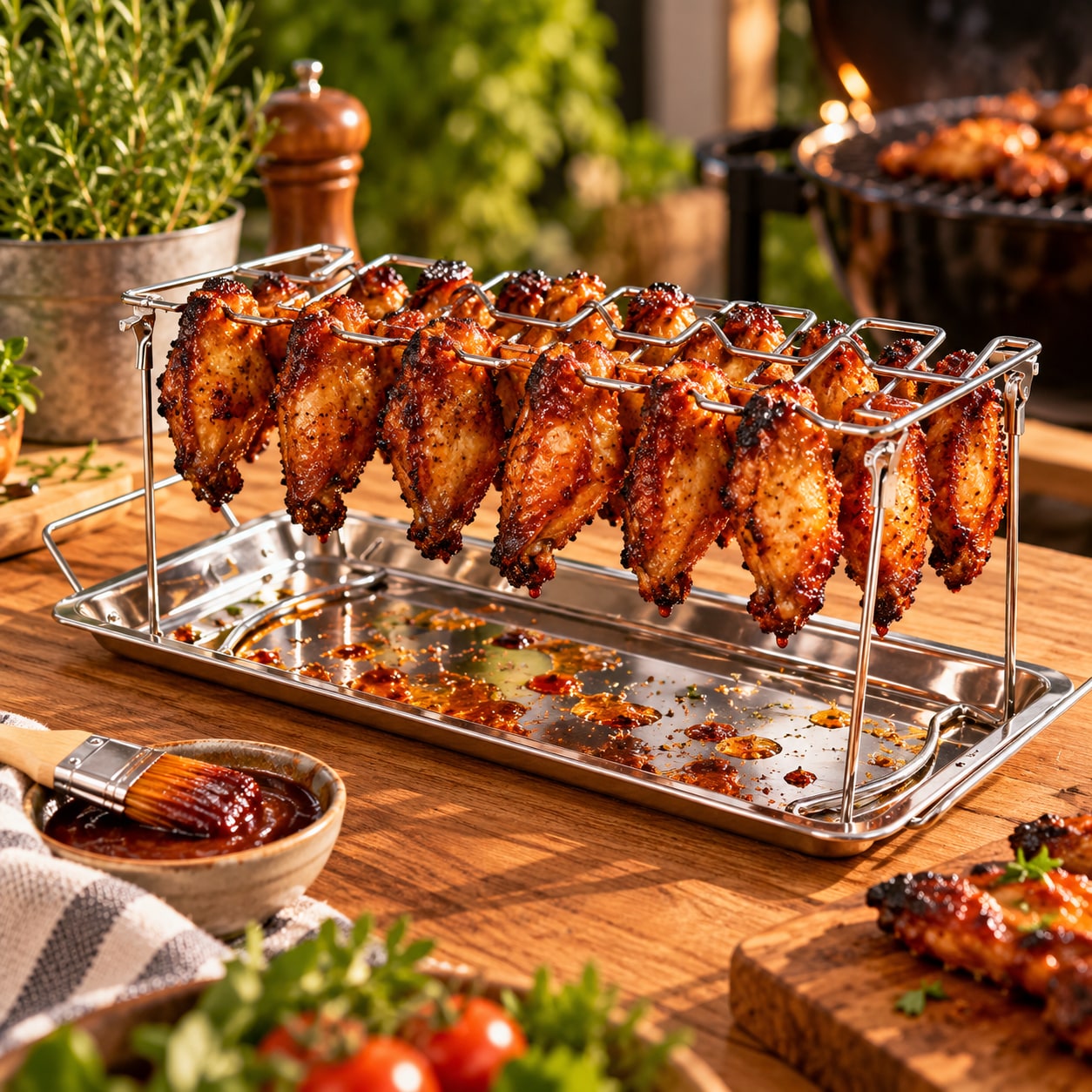 Stativ for kyllingben / holder til kyllingvinger på grillen / stativ til kyllingvinger i ovnen