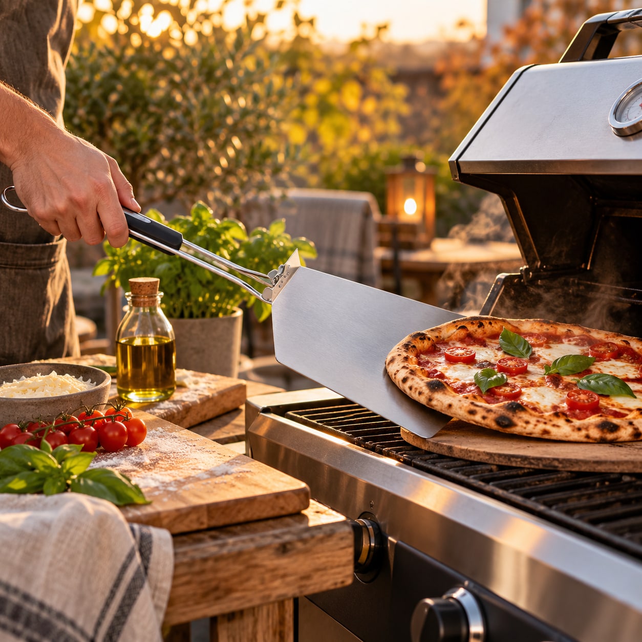 Sammenleggbar pizzaspade / pizzaspade 55 cm / BBQ-pizzaspade til grill