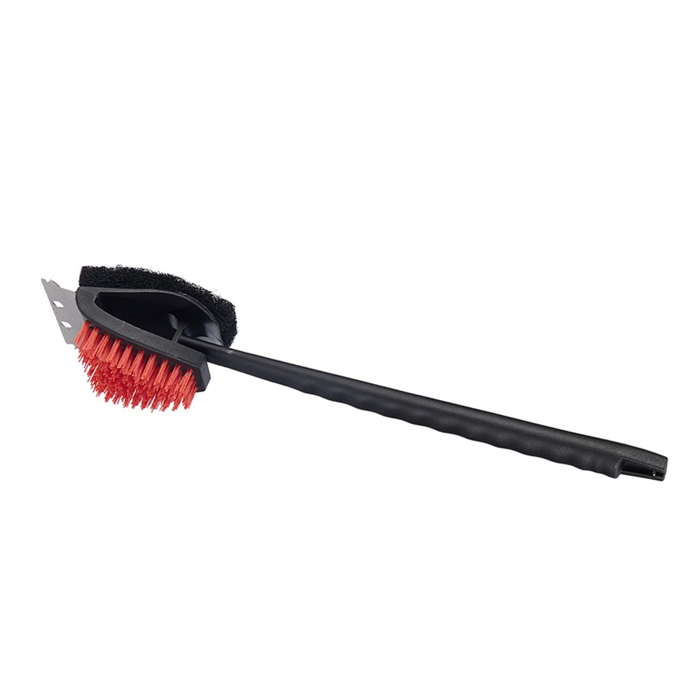 3-i-1 grillbørste 45 cm / nylon grillbørste med skrape / grillrengjøringsbørste