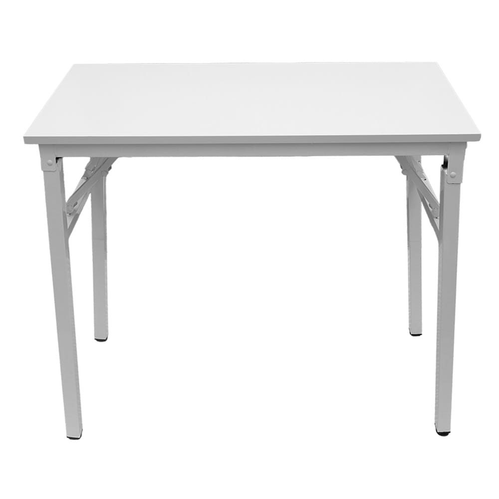 Sammenleggbart bord 80×40×75 cm / skrivebord med stålramme / monteringsfritt databord – Hvit