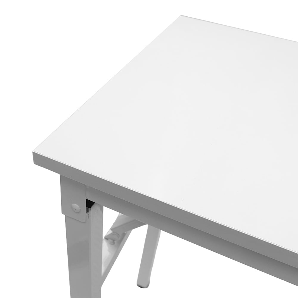 Sammenleggbart bord 80×40×75 cm / skrivebord med stålramme / monteringsfritt databord – Hvit