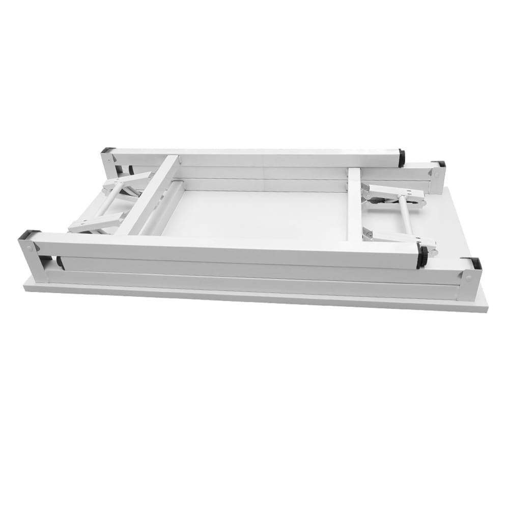 Sammenleggbart bord 80×40×75 cm / skrivebord med stålramme / monteringsfritt databord – Hvit