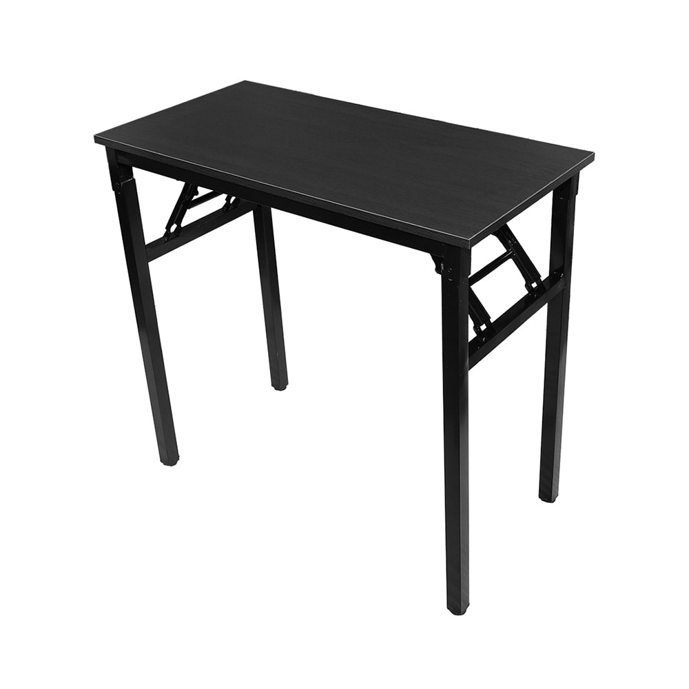 Sammenleggbart bord 80×40×75 cm / skrivebord med stålramme / monteringsfritt databord – Svart