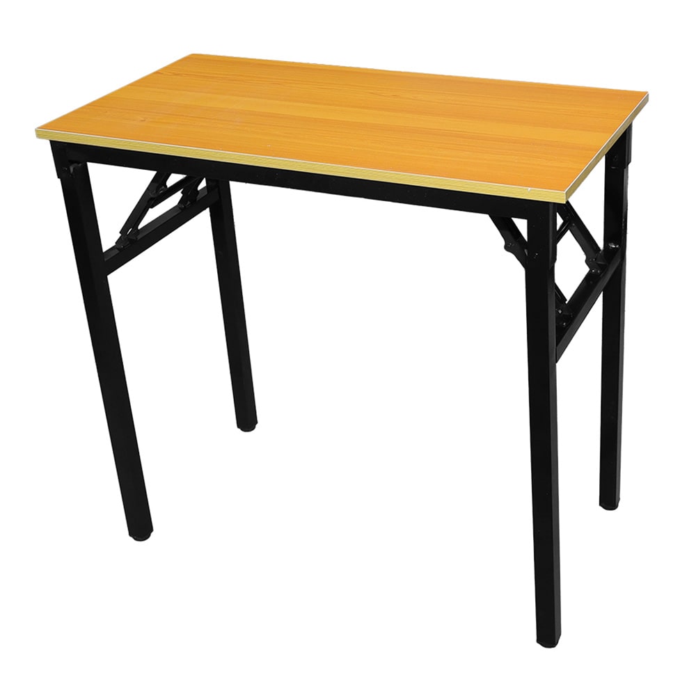Sammenleggbart bord 80×40×75 cm / skrivebord med stålramme / monteringsfritt databord – Bambus/svart