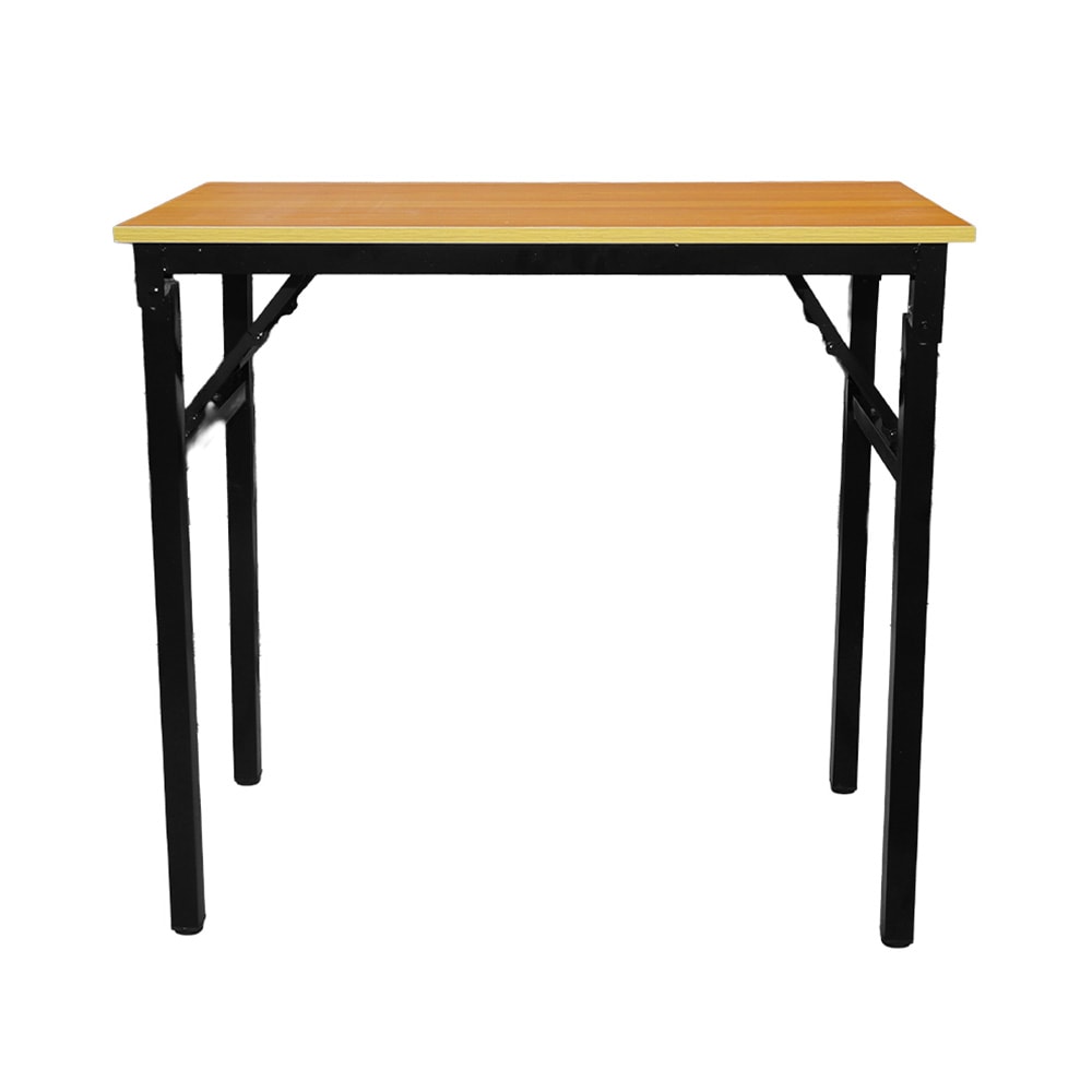 Sammenleggbart bord 80×40×75 cm / skrivebord med stålramme / monteringsfritt databord – Bambus/svart