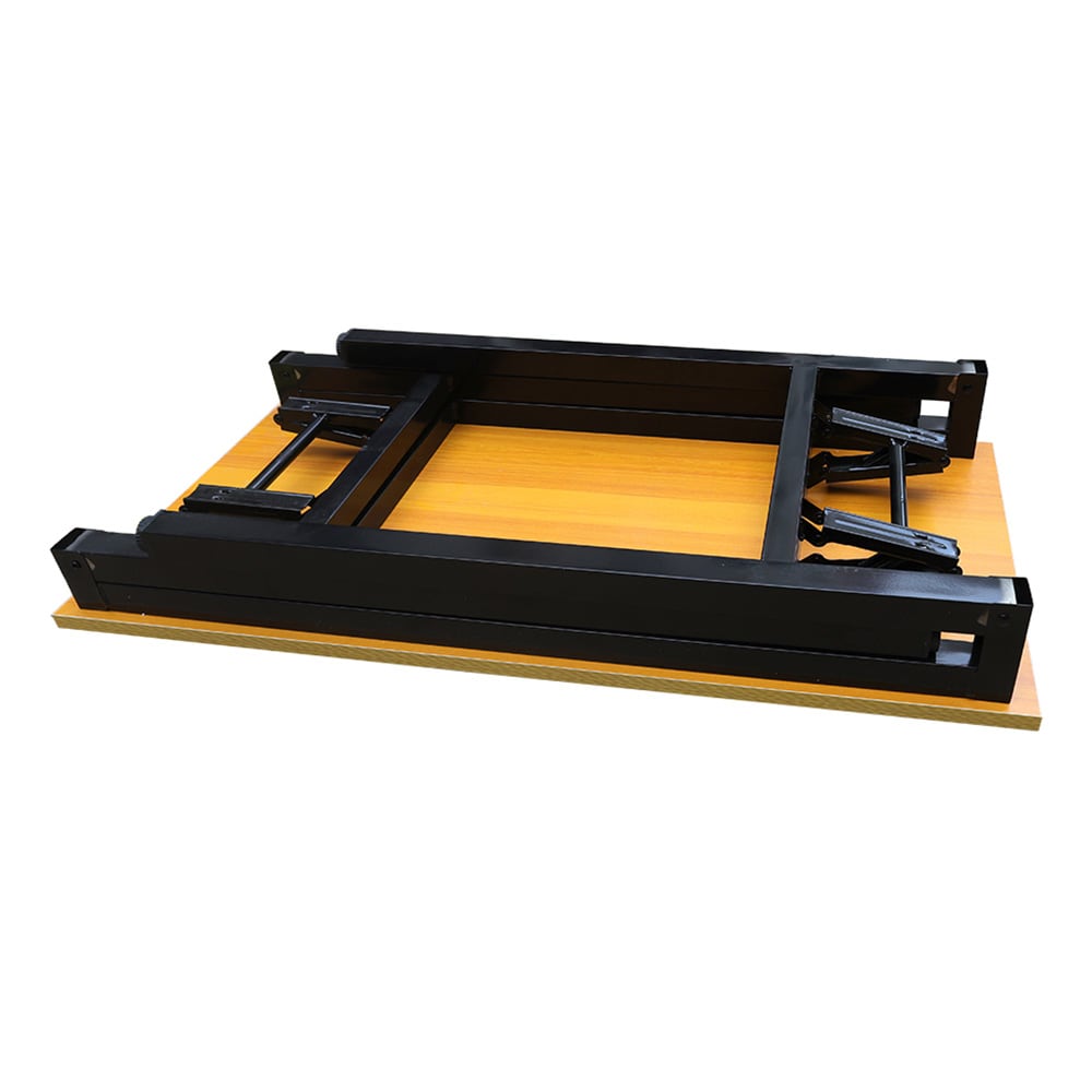 Sammenleggbart bord 80×40×75 cm / skrivebord med stålramme / monteringsfritt databord – Bambus/svart