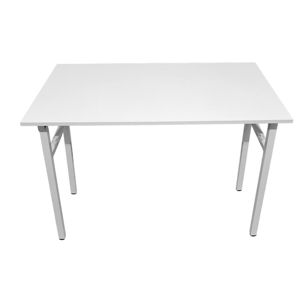 Sammenleggbart bord 100×60×75 cm / skrivebord med stålramme / monteringsfritt databord – Hvit