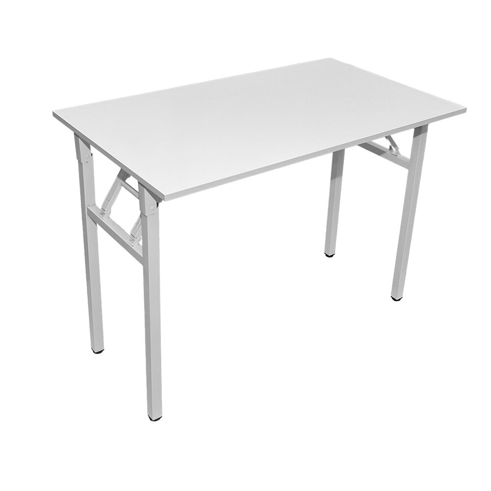 Sammenleggbart bord 100×60×75 cm / skrivebord med stålramme / monteringsfritt databord – Hvit