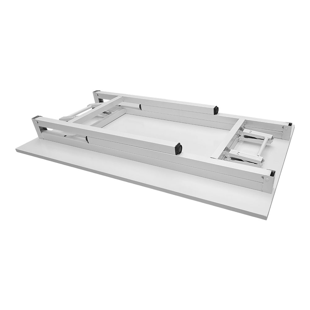 Sammenleggbart bord 100×60×75 cm / skrivebord med stålramme / monteringsfritt databord – Hvit