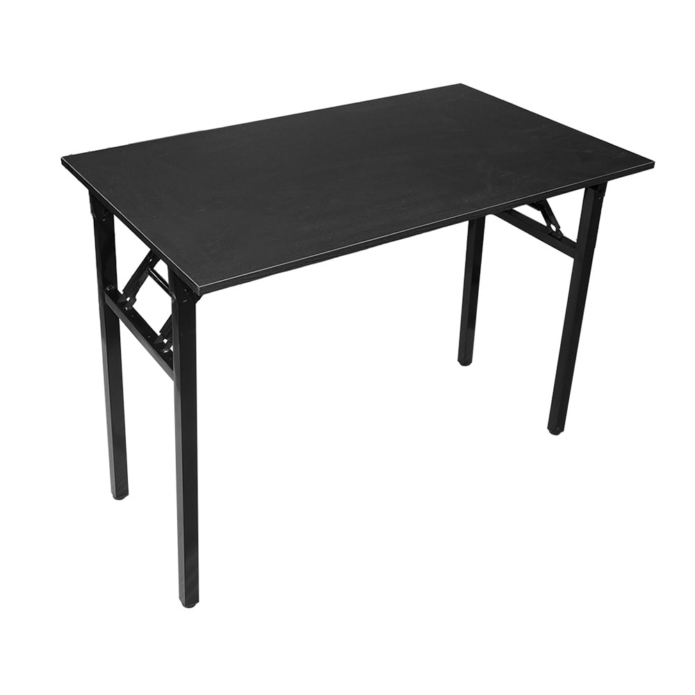 Sammenleggbart bord 100×60×75 cm / skrivebord med stålramme / monteringsfritt databord – Svart