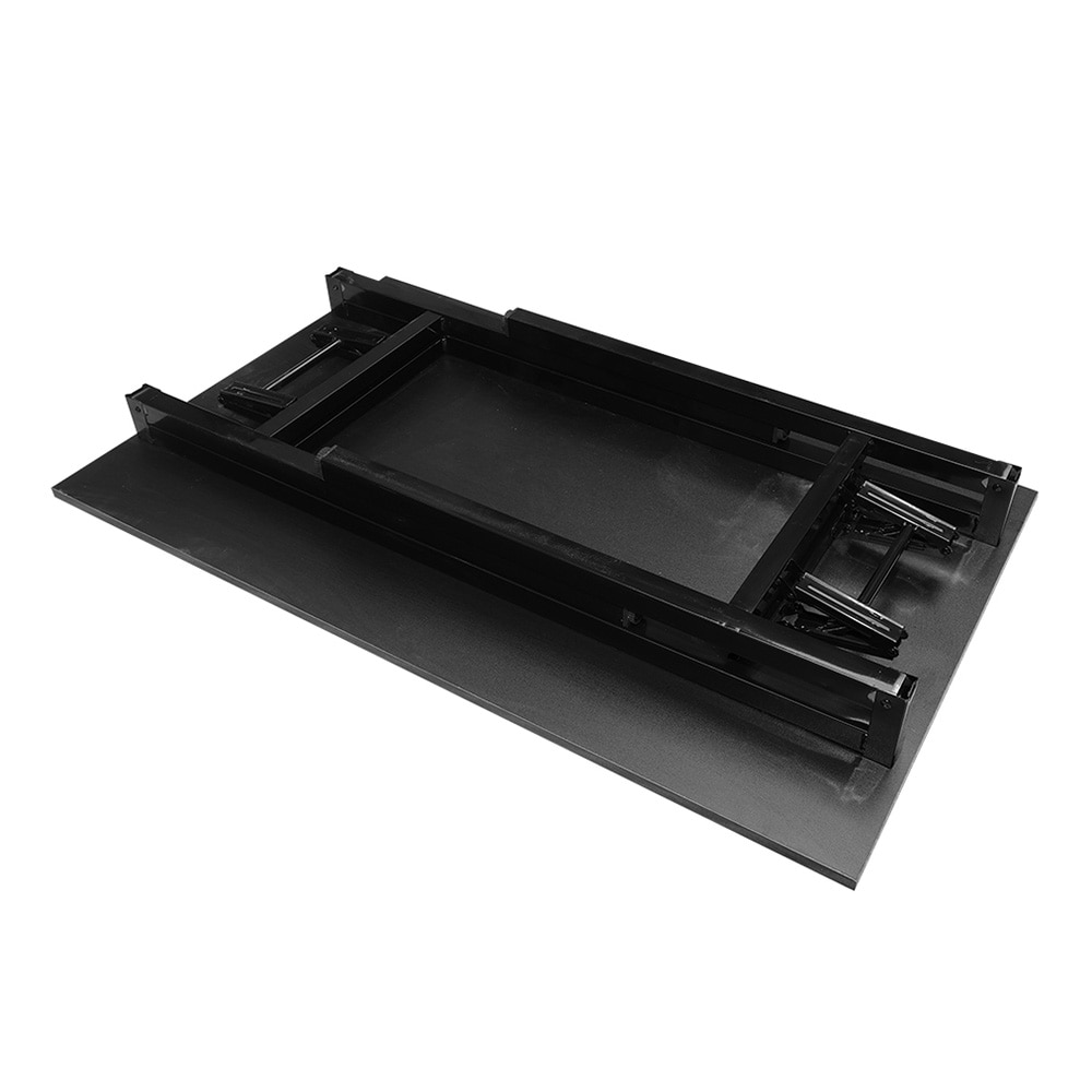 Sammenleggbart bord 100×60×75 cm / skrivebord med stålramme / monteringsfritt databord – Svart