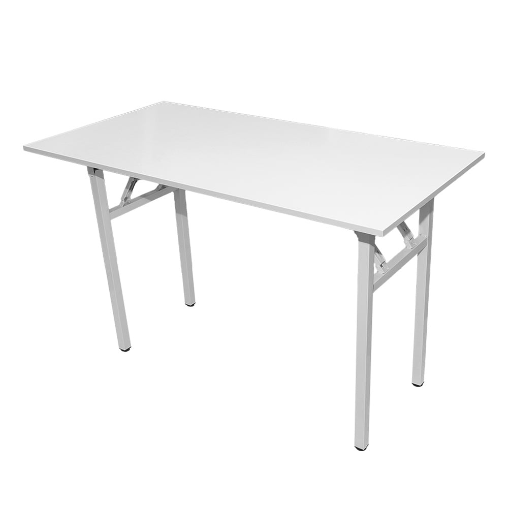 Sammenleggbart bord 120×60×75 cm / skrivebord med stålramme / monteringsfritt databord – Hvit