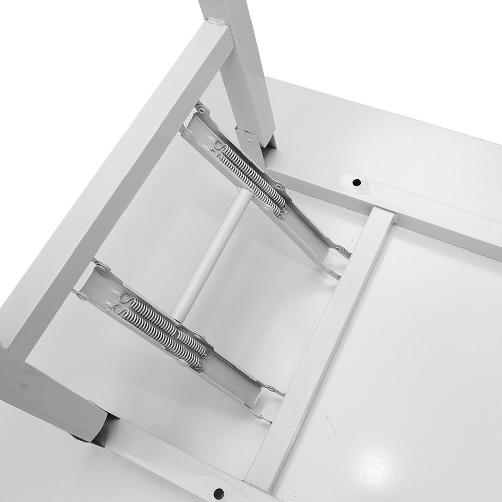 Sammenleggbart bord 120×60×75 cm / skrivebord med stålramme / monteringsfritt databord – Hvit