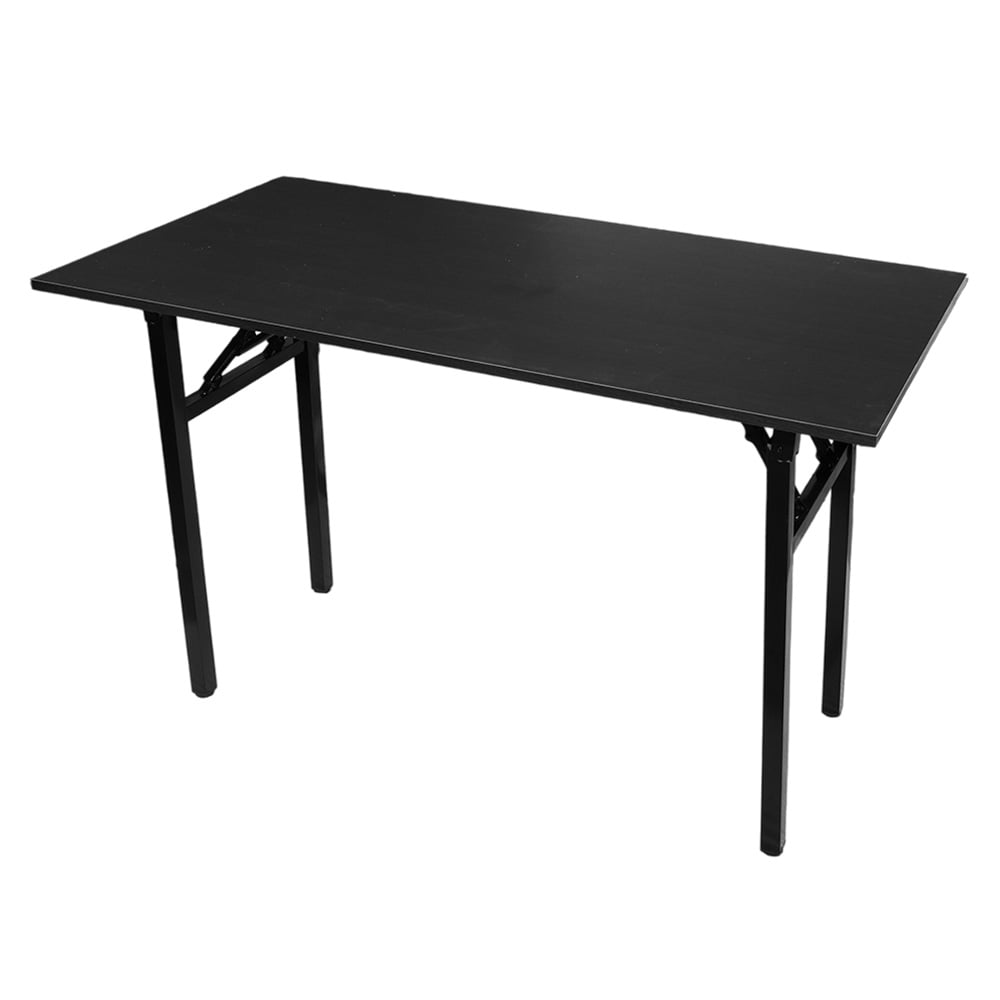 Sammenleggbart bord 120×60×75 cm / skrivebord med stålramme / monteringsfritt databord – Svart
